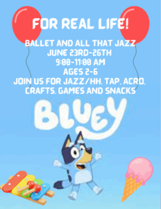 Bluey themed dance poster.