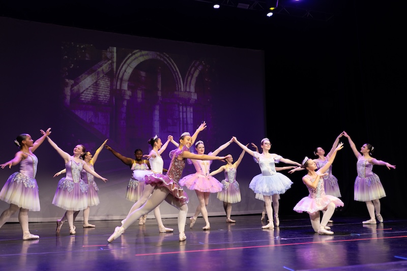 Young ballerina's performing on stage.
